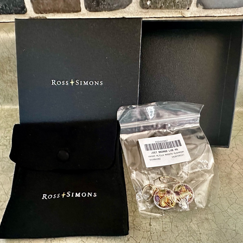 1.97 Carat Ross Simons Multi Gemstone Mushroom Drop Earrings - Picture 2 of 4